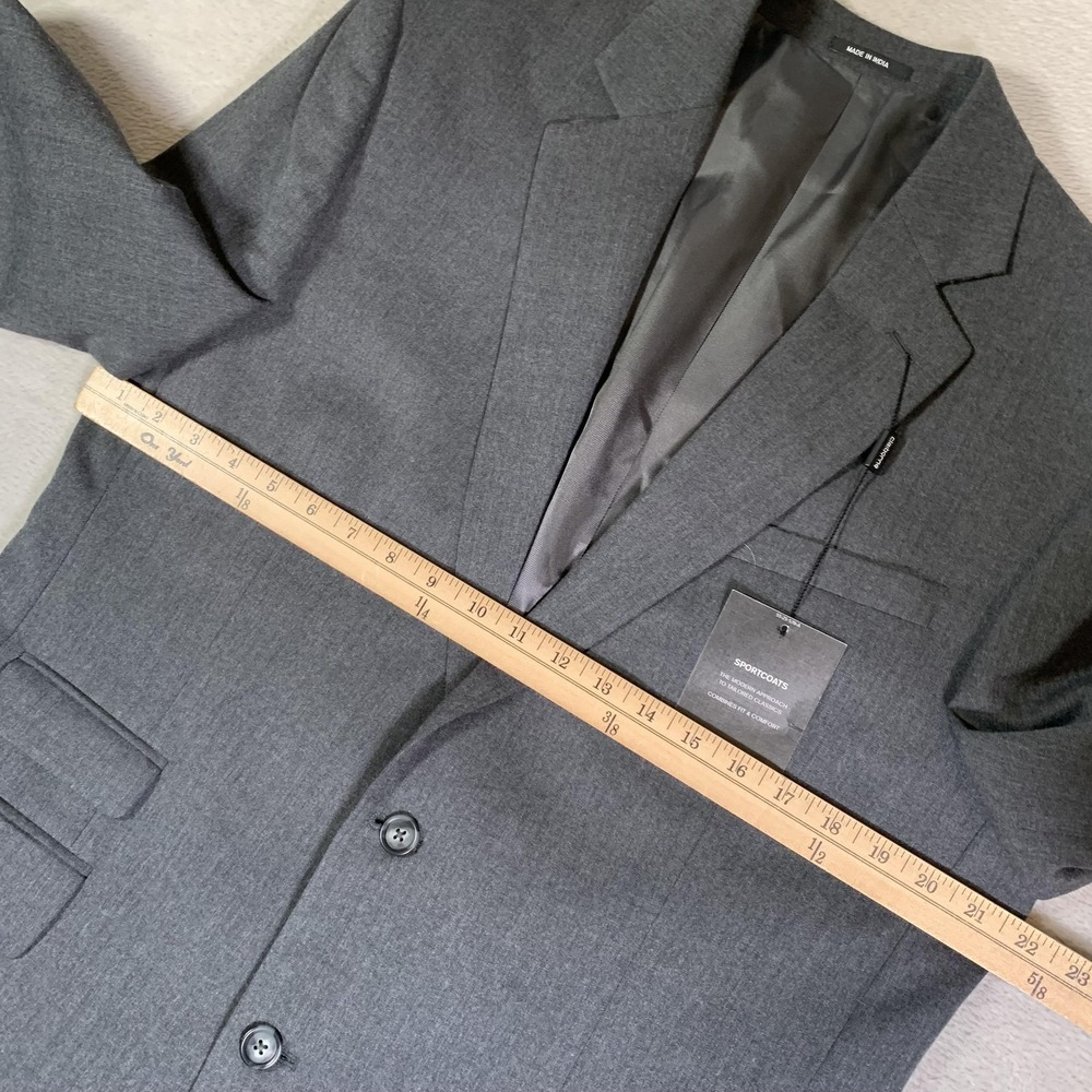 Claiborne Blazer Mens 42L Gray Wool Blend Sport Coat Jacket Two Button NEW - Picture 5 of 16